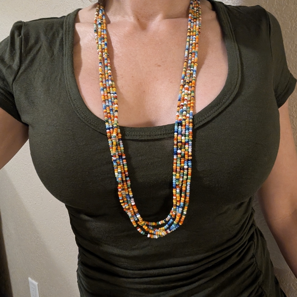 Vintage Native American Multistrand Beaded Necklace